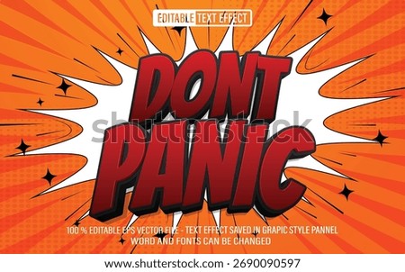 Editable 3d text style effect - Dont Panic Cartoon text effect Template