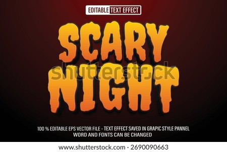 Editable 3d text style effect - Scary Night text effect Template