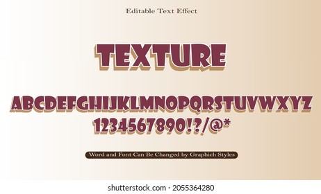 editable 3d texture with full set alphabet text effect