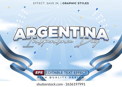 Editable 3d vector argentina independence day, premium template design