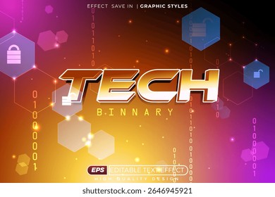 Editable 3d vector tech binnary for gaming design