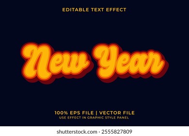 Editable 3D vector text effect for New Year Event. Suitable for advertisement, invitation card, banner, sale