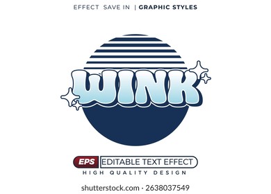 Editable 3d vector text effect wink for vintage banner
