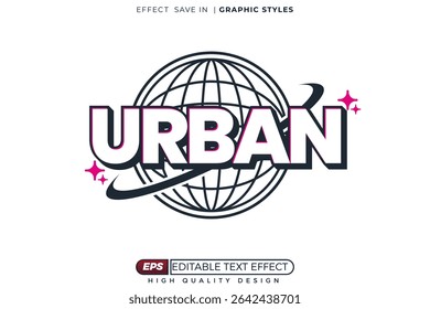Editable 3d vector text effect urban design