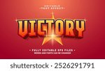 editable 3d victory text effect.typhography logo
