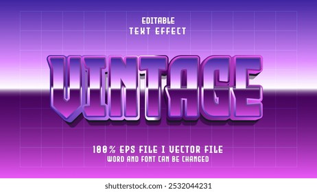 editable 3d vintage bold text effect.typhography logo