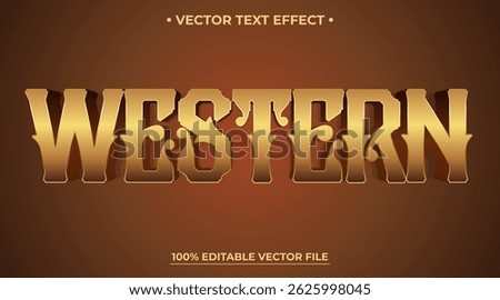 Editable 3d vintage western text effect Classic font style