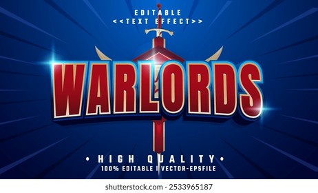 editable 3d warlords text effect.typhography logo