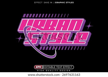 Editable 3d y2k text effect urban style for banner and poster template design