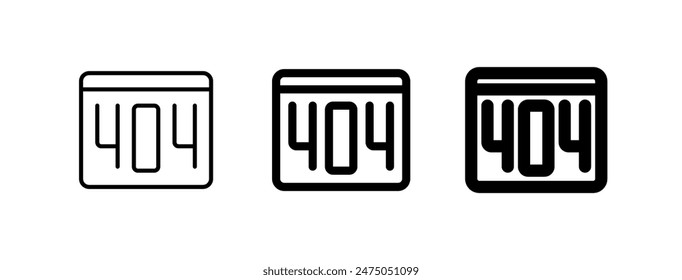 Editierbarer 404-Fehler, Vektorgrafik nicht gefunden. Teil einer großen Icon-Set-Familie. Ideal für Web- und App-Interfaces, Präsentationen, Infografiken usw