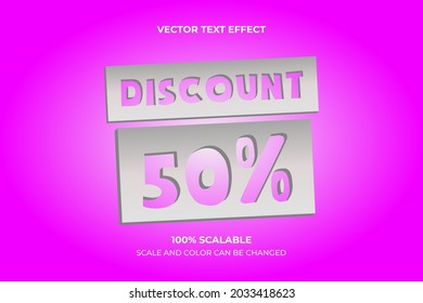 editable 50 percent discount text effect template