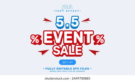 efecto de texto de venta de eventos editable 5.5.logo de tifografía
