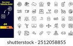 Editable 5G vector icon set. It includes collections of stroke icons featuring 5G networks, signals, towers, bandwidth, routers, connectivity, and more.