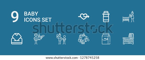 Editable 9 Baby Icons Web Mobile Stock Vector Royalty Free