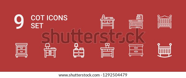 Editable 9 Cot Icons Web Mobile Stock Vector Royalty Free 1292504479