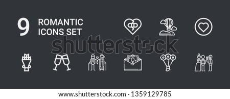 Editable 9 Romantic Icons Web Mobile Stock Vector Royalty