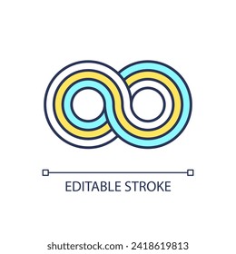 Editable ABA icon representing behavioral therapy, isolated vector, thin line illustration.