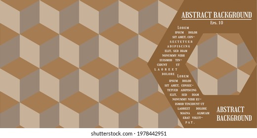 Editable abstract background and brown hexagonal   dummy text  Suitable for the background social media  landing page  website    print materials  Abstract geometry gold deco art hexagon