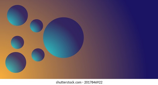 Editable Abstract background with an abstract circle shape and yellow and blue gradient colors. Suitable for the background template of social media post, banner, and cover.
