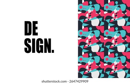 Editable abstract background with colorful geometric shapes. Ideal for creative projects, templates, for design examples. Flexible and fully customizable layout