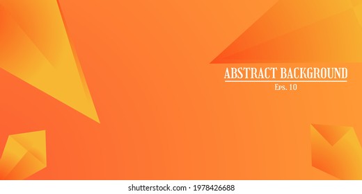 Editable abstract background with massive orange and yellow gradient mesh and abstract shapes. Abstract Triangle Background. 3D Triangles. Modern Wallpaper. Vector illustration
