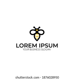 diseño editable del logotipo de abejas abstractas 