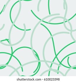 Editable Abstract Green Curved Lines Vector Seamless Pattern for Creating Background and Decorative Element