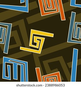 Resumen Editable Resumen Esbozado Formas Raras Vector Patrón sin inconvenientes con color suave con fondo oscuro y elemento decorativo