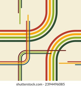 Resumen editable Retro Tiras plegables Vector de patrón transparente con colores suaves para crear fondo y elemento decorativo