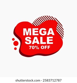 Editable Abstract Sale Banner Vector Mega Big Sale. Trendy Promotional Template for Flash Deals, Special Offers, and Business Discounts. Ideal for Online Stores, Ads, and Marketing Campaigns