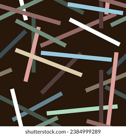 Editable Abstract Soft Color Lines Seamless Pattern With Dark Background for Decorative Element