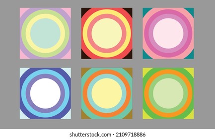 Editable abstract template post for social media. web banner advertising for promotion design with yellow green red blue and pink color.