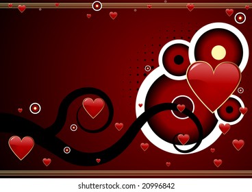 Editable abstract Valentines day background with space for your text.