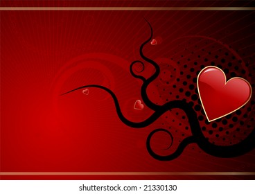 Editable abstract Valentines day background with space for your text.