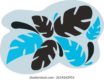 editable abstract vector branches design with transparent background