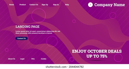 Editable abstract website background with attractive purple gradient mesh and dummy text for website template preview. Minimal geometric purple abstract background, dynamic shape composition