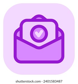 Editable accepted, approved, job application letter, applicant, vacancy vector icon. Work, office. Part of a big icon set family. Perfect for web and app interfaces, presentations, infographics, etc
