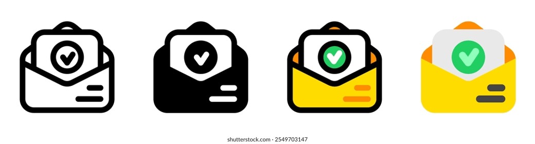Editable accepted, approved, job application letter, applicant, vacancy vector icon. Work, office. Part of a big icon set family. Perfect for web and app interfaces, presentations, infographics, etc