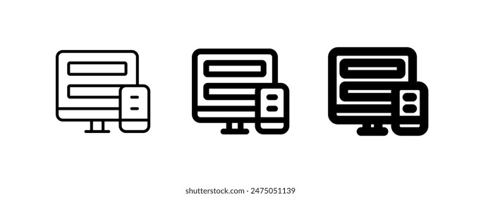 Icono de Vector adaptable, receptivo y editable del Sitio web del App. Parte de una gran familia de iconos. Perfecto para interfaces de Web y App, presentaciones, infografías, etc