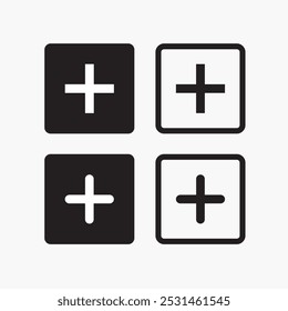  Editable Add button icon. More icon vectors. Plus icon set vector