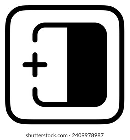 Editable add column to the left vector icon. Part of a big icon set family. Perfect for web and app interfaces, presentations, infographics, etc