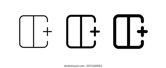 Editable add column to the right vector icon. Part of a big icon set family. Perfect for web and app interfaces, presentations, infographics, etc