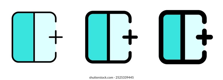Editable add column to the right vector icon. Part of a big icon set family. Perfect for web and app interfaces, presentations, infographics, etc