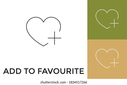 Editable add to favorite Thin Line Icon with Title. Useful For Mobile Application, Website, Software and Print Media.