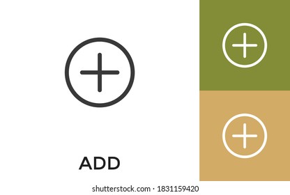 Editable Add Icon with Title. Useful For Mobile Application, Website, Software and Print Media.