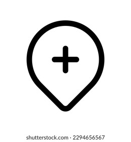 Editable add location vector icon. Map, location, navigation. Part of a big icon set family. Perfect for web and app interfaces, presentations, infographics, etc