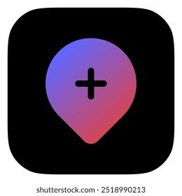 Editable add location vector icon. Map, location, navigation. Part of a big icon set family. Perfect for web and app interfaces, presentations, infographics, etc