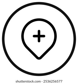 Editable add location vector icon. Map, location, navigation. Part of a big icon set family. Perfect for web and app interfaces, presentations, infographics, etc