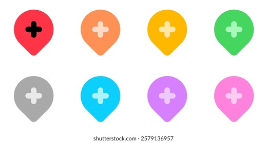 Editable add location vector icon. Map, location, navigation. Part of a big icon set family. Perfect for web and app interfaces, presentations, infographics, etc