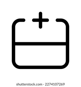 Editable add row above vector icon. Part of a big icon set family. Perfect for web and app interfaces, presentations, infographics, etc